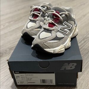 New Balance Kids' Cream and Red Sneakers